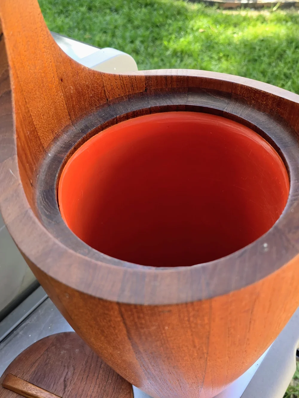 Dansk Mid-Century Teak Ice Bucket - Warm Brown